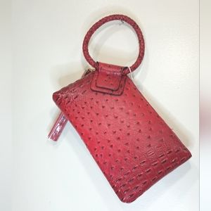 SOLD‼️ NEW - Red Ostrich Wristlet Clutch